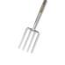 Furca sapat ingusta cu 4 coarne inox, coada lemn, maner Y lemn, Spear  Jackson Traditional Stainless