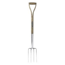 Furca sapat ingusta cu 4 coarne inox, coada lemn, maner Y lemn, Spear  Jackson Traditional Stainless