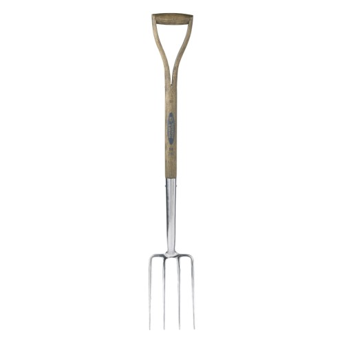 Furca sapat ingusta cu 4 coarne inox, coada lemn, maner Y lemn, Spear  Jackson Traditional Stainless