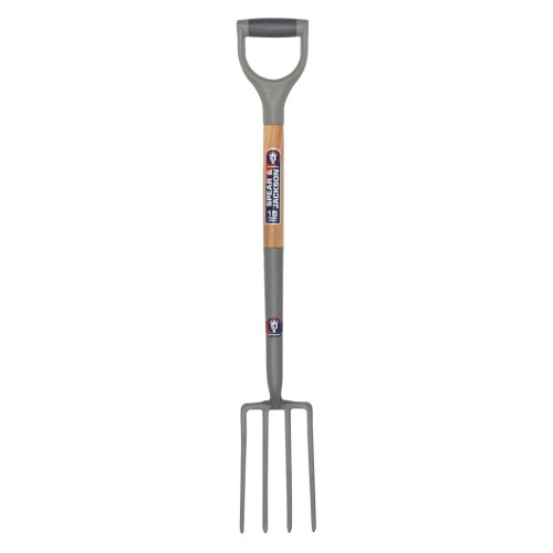 Furca sapat ingusta cu 4 coarne otel carbon, coada lemn, maner D plastic, Spear  Jackson Neverbend Carbon