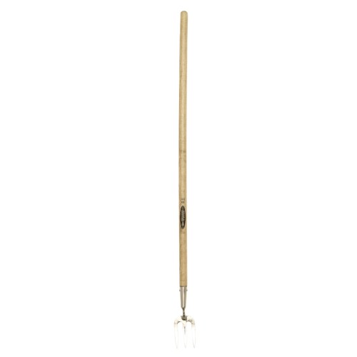 Mini furca gradinarit cu 3 coarne inox, coada lemn extralung, Spear  Jackson Traditional Stainless