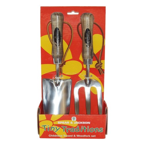 Set gradinarit cadou pentru copii cu doua piese cu lame inox, manere lemn, Spear  Jackson