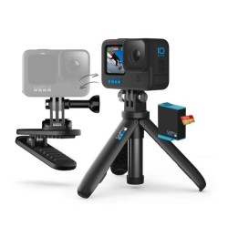 Camera Video de Actiune GoPro HERO10B, Filmare 5.3K 30FPS, 23MP, Waterproof, GPS, Bluetooth, Wi-Fi, Microfon + SD Card 64GB (Negru)